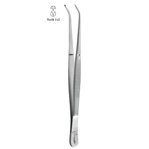 Semkin-Taylor tweezer Teeth 1X2 Curved 12cm