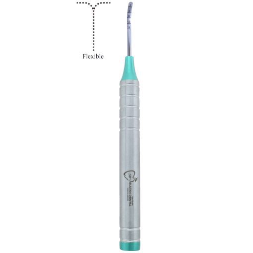 Periotome Flexible 3mm Curved ? 13mm hallow handle Flexible Titanium Blade with Micro Serrated