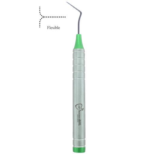 Periotome flexible 2mm Distally-angled ? 13mm hallow handle Titanium Blade with Micro Serrated