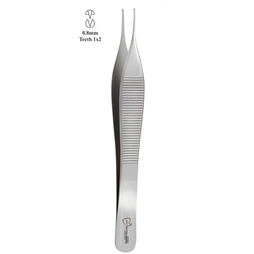 Micro Adson tweezer 0,8mm Teeth 1X2 12cm